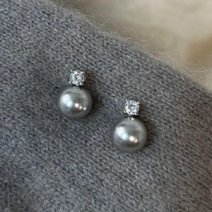 3/$30 NWT Zircon Imitation Pearl Stud Earrings